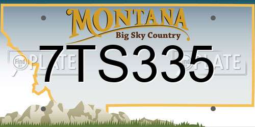 7TS335 Montana License Plate
