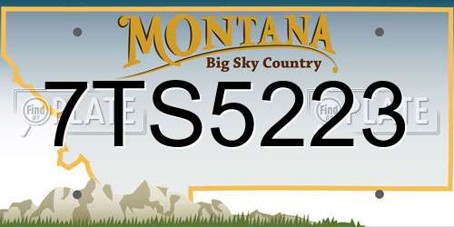 7TS5223 Montana License Plate