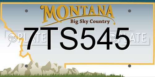 7TS545 Montana License Plate