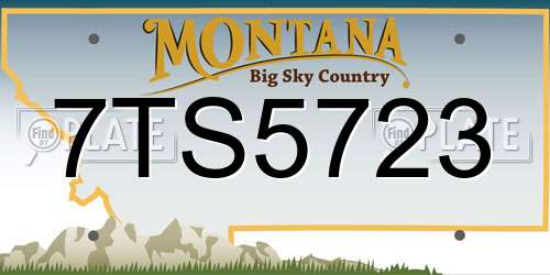 7TS5723 Montana License Plate