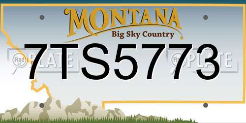 7TS5773 Montana License Plate