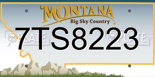 7TS8223 Montana License Plate