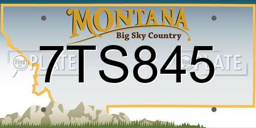 7TS845 Montana License Plate