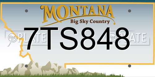 7TS848 Montana License Plate