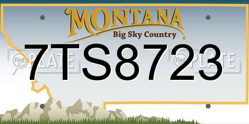 7TS8723 Montana License Plate