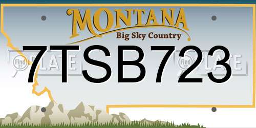 7TSB723 Montana License Plate