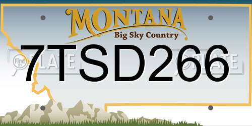 7TSD266 Montana License Plate