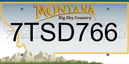 7TSD766 Montana License Plate