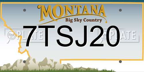 7TSJ20 Montana License Plate
