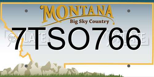 7TSO766 Montana License Plate