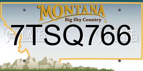 7TSQ766 Montana License Plate