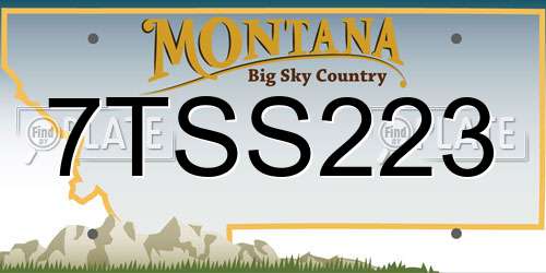 7TSS223 Montana License Plate