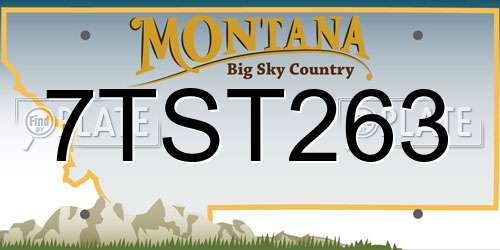 7TST263 Montana License Plate