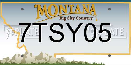 7TSY05 Montana License Plate