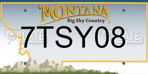 7TSY08 Montana License Plate