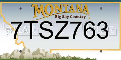 7TSZ763 Montana License Plate