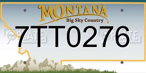 7TT0276 Montana License Plate