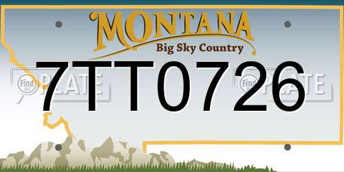 7TT0726 Montana License Plate