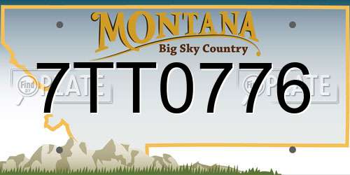 7TT0776 Montana License Plate