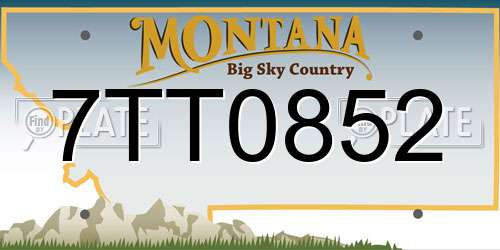 7TT0852 Montana License Plate
