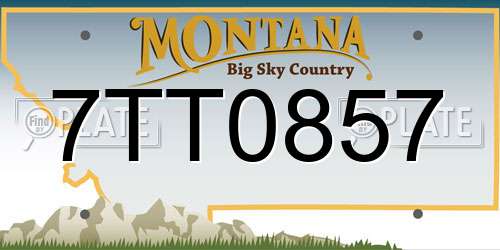 7TT0857 Montana License Plate