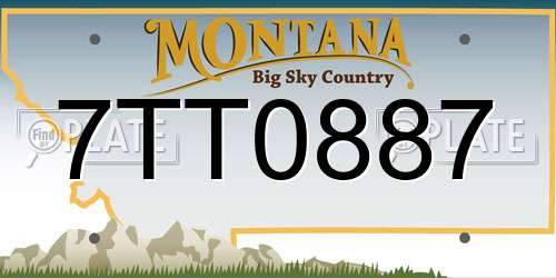 7TT0887 Montana License Plate