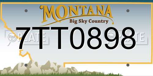 7TT0898 Montana License Plate