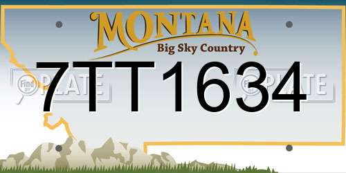 7TT1634 Montana License Plate