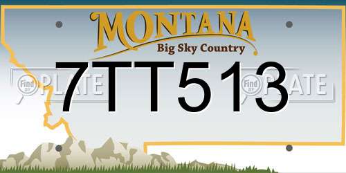 7TT513 Montana License Plate