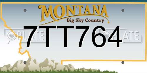 7TT764 Montana License Plate