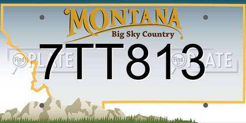 7TT813 Montana License Plate