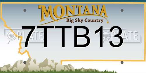 7TTB13 Montana License Plate
