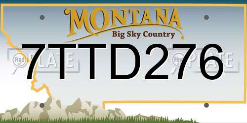 7TTD276 Montana License Plate