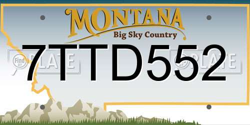 7TTD552 Montana License Plate