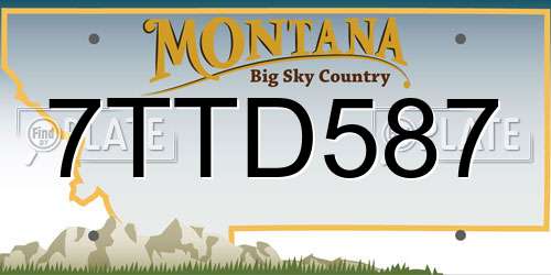 7TTD587 Montana License Plate