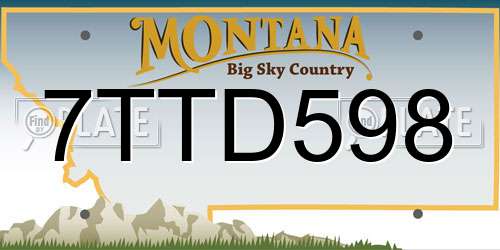 7TTD598 Montana License Plate