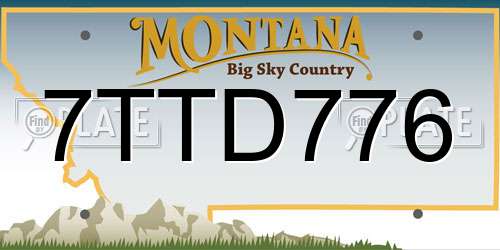 7TTD776 Montana License Plate