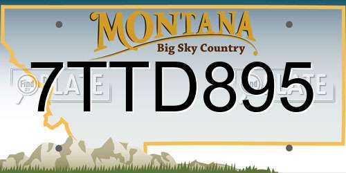 7TTD895 Montana License Plate