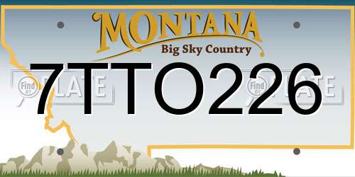 7TTO226 Montana License Plate