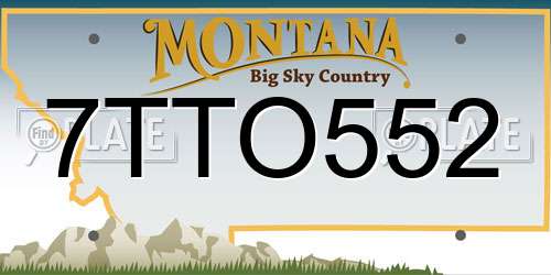 7TTO552 Montana License Plate
