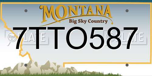 7TTO587 Montana License Plate