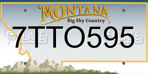 7TTO595 Montana License Plate