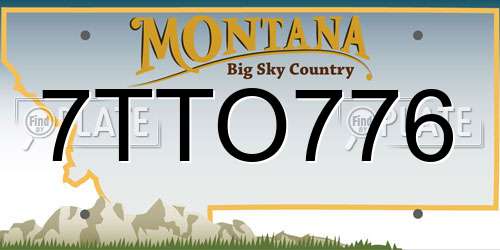 7TTO776 Montana License Plate