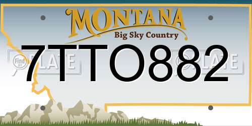 7TTO882 Montana License Plate
