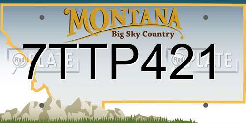 7TTP421 Montana License Plate