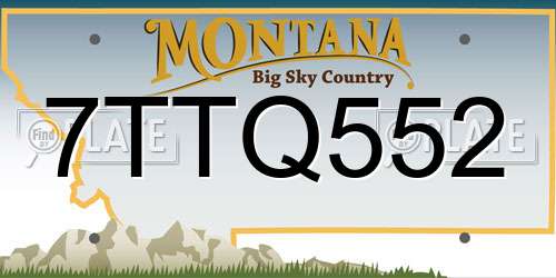 7TTQ552 Montana License Plate