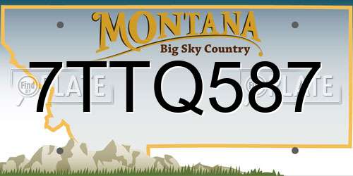 7TTQ587 Montana License Plate