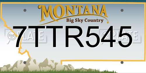 7TTR545 Montana License Plate