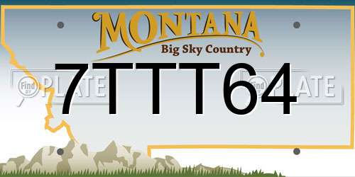 7TTT64 Montana License Plate