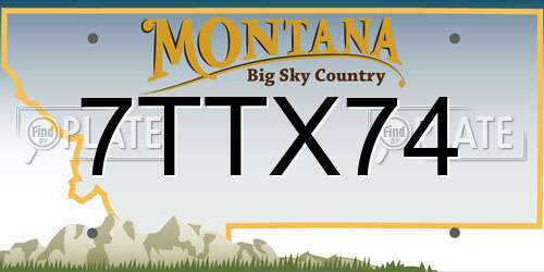 7TTX74 Montana License Plate